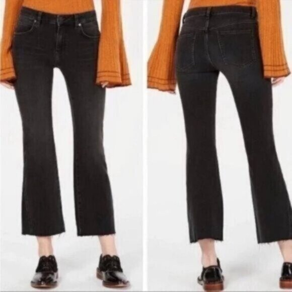 Free People Denim - Free People Size 29 Rita Crop Frayed Flare Jeans NWT